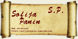 Sofija Panin vizit kartica
